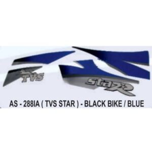 Graphics Sticker Set For Tvs Tvs Star | Black Vehicle | Blue Sticker | Both Sides