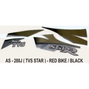 Graphics Sticker Set For Tvs Tvs Star | Red Vehicle | Black Sticker | Both Sides
