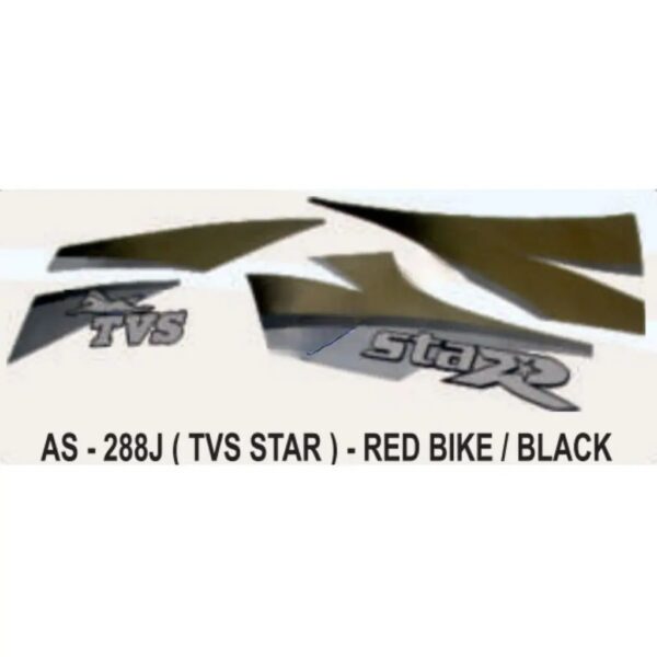 Graphics Sticker Set For Tvs Tvs Star | Red Vehicle | Black Sticker | Both Sides