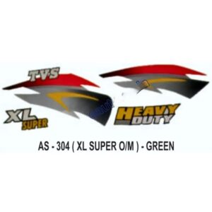 Graphics Sticker Set For Tvs Xl Super | Old Model | Green Sticker | Both Sides