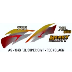 Graphics Sticker Set For Tvs Xl Super | Old Model | Red | Black Sticker | Both Sides