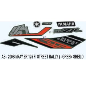 Graphics Sticker Set For Yamaha Ray Zr 125 Fi | Street Rally | Green Shield Vehicle | Red Sticker | Both Sides