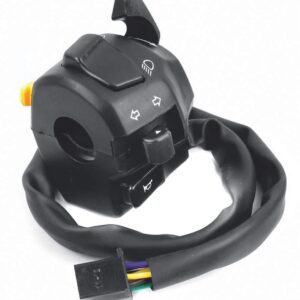 Handle Bar Switch-left Hand With Dipper , Passing,horn,indicator & Horizontal Decompression Choke -9 Pin Blacjk Female Coupler | Bullet Classic 500cc/gt/bullet 500cc) (uno Minda)