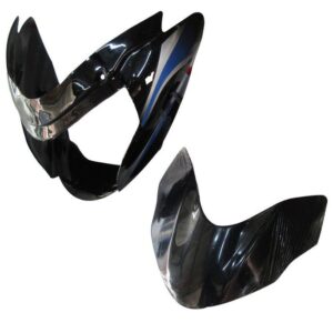 Headlight Visor Fit For Bajaj Xcd 135 Black (blue Sticker)