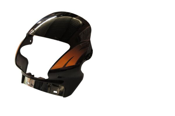 Headlight Visor Fit For Hero Passion Plus Black (orange Sticker)