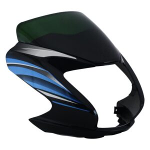 Headlight Visor Fit For Hero Passion Pro Type-3with Glass Black (blue Sticker)