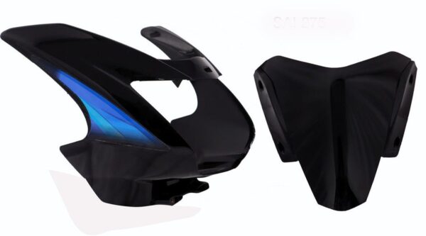 Headlight Visor Fit For Tvs Starcvti 110 Cc (horse Type) Black (blue Sticker)
