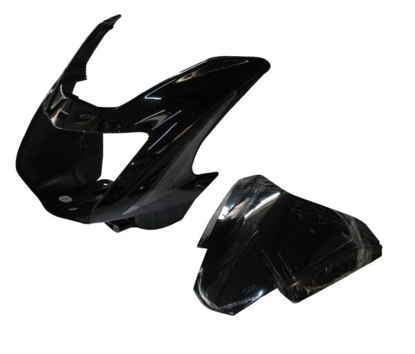 Headlight Visor Fit For Tvs Starcvti 110 Cc (horse Type) Black (grey Sticker)