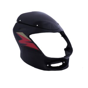 Headlight Visor With Glass Fit For Bajaj Caliber 115 Metallic Black (red Sticker)