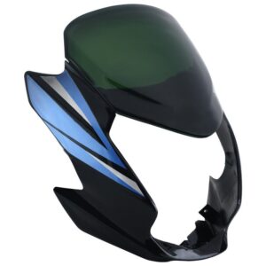 Headlight Visor With Glass Fit For Hero Passion Xpro Type-2 2018 Black (blue Sticker)
