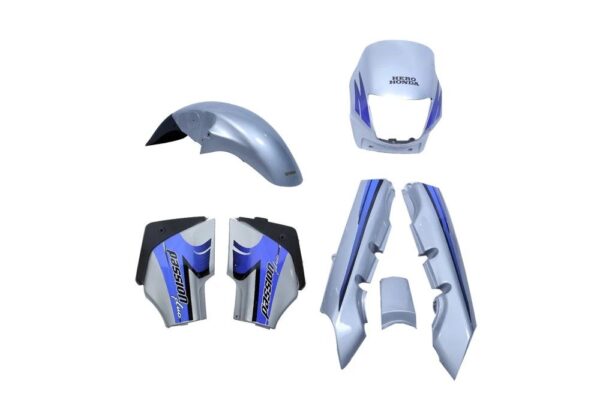 Hero Honda Passion Plus Body Kit Silver/blue