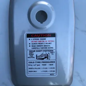 Petrol Tank Lid Plate For Splendor Plus All Models Silver Colour