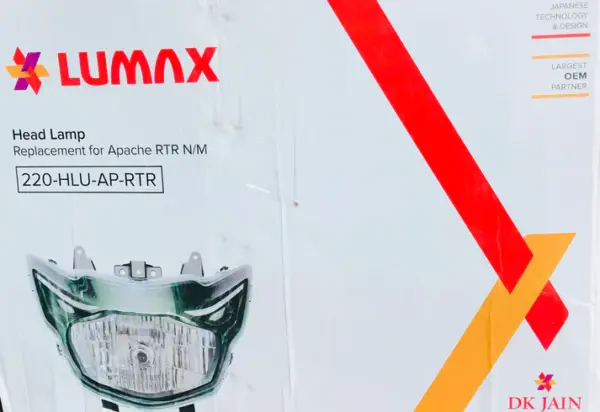 Headlamp For Tvs Apache Rtr New Model With Drl Option Lumax - Image 3
