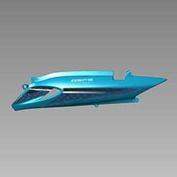 Left Side Rear Cowl (black Type-3) For Hero Glamour