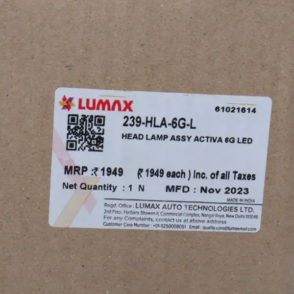 Lumax Head Light Assembly For Activa 6g - Image 3