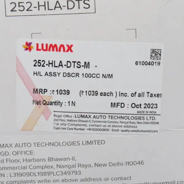 Lumax Head Light Assembly For Discover 100 - Image 3