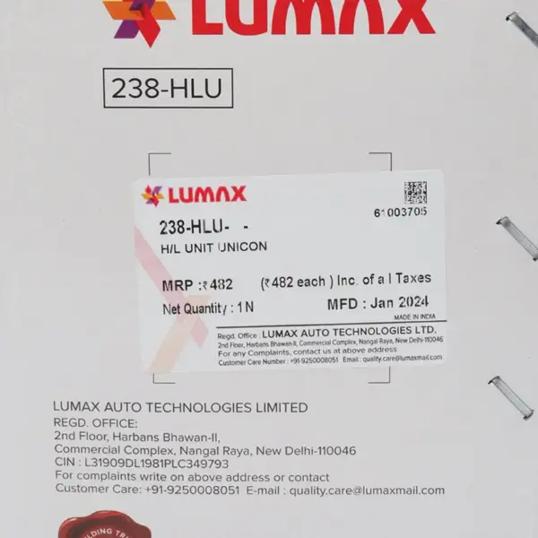 Lumax Head Light Assembly For Unicorn - Image 3