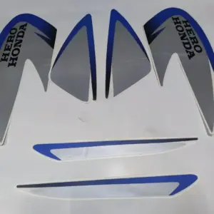 Sticker Kit-hero Honda Splendor Plus (tank Color-black At Blue)