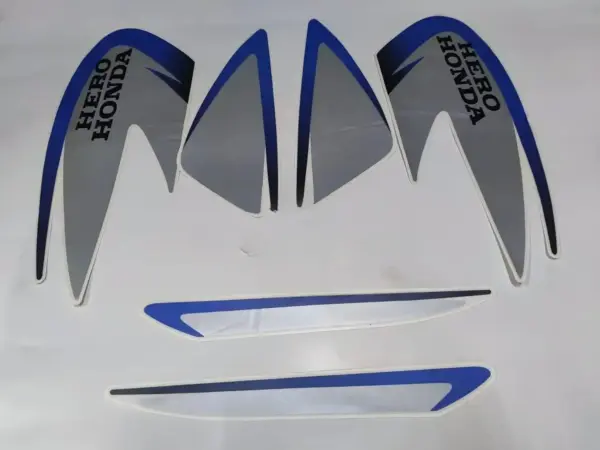 Sticker Kit-hero Honda Splendor Plus (tank Color-black At Blue)