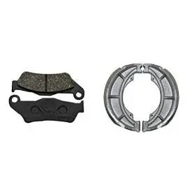 Front & Rear (combo) Brake Pad + Brake Shoe Set Compatible For Bajaj Discover (dp1+bss05)