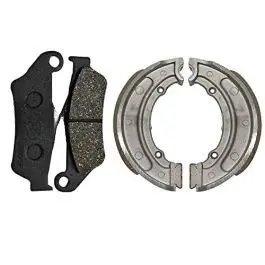 Front & Rear (combo) Brake Pad + Brake Shoe Set Compatible For Bullet (dp1+bss11)