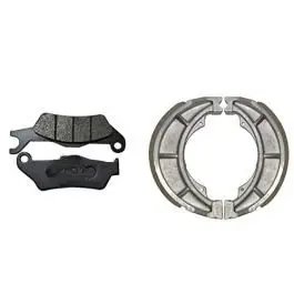 1 Front & Rear (combo) Brake Pad + Brake Shoe Set Compatible For Passion Pro (dp2+bss03)