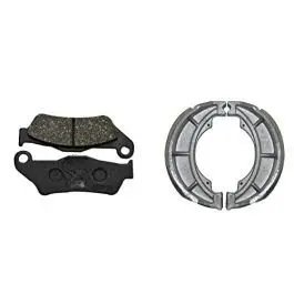 Front & Rear (combo) Brake Pad + Brake Shoe Set Compatible For Pulsar (dp1+bss05)