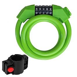 M3 Bicycle Lock Bicycle Five-digit Code Lock Mountain Bike Color Wire Lock Security Anti-theft (green)