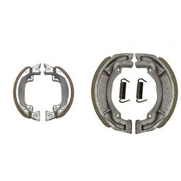 Motorcycle Front & Rear (combo) Brake Shoe Set Compatible For Tvs 50/hero Passion Pro F/r (bss10+bss03)