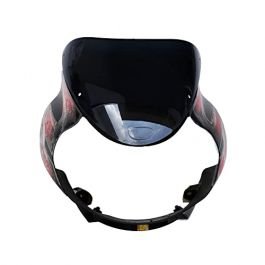 Head Light Visor Mask Compatible For Bajaj Discover Dts-i 125cc Bk-red