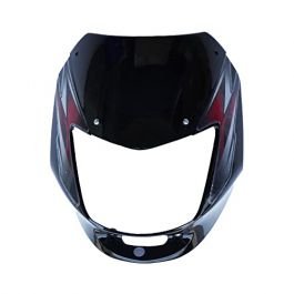 Head Light Visor Mask Compatible For Bajaj Cp-100 N/s 2015 Black - Red Sticker