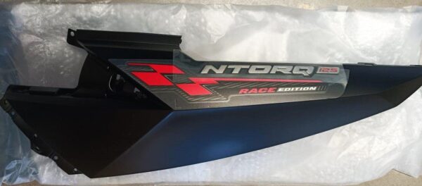 Panel Left Side Matt Black With Tapeset For Tvs Ntorq 125 Racing Red