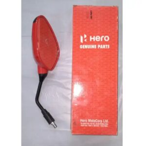 Rear View Mirror Black & Red Left Side For Hero Passion X Pro | Splendor Ismart |splendor Ismart+| Hero