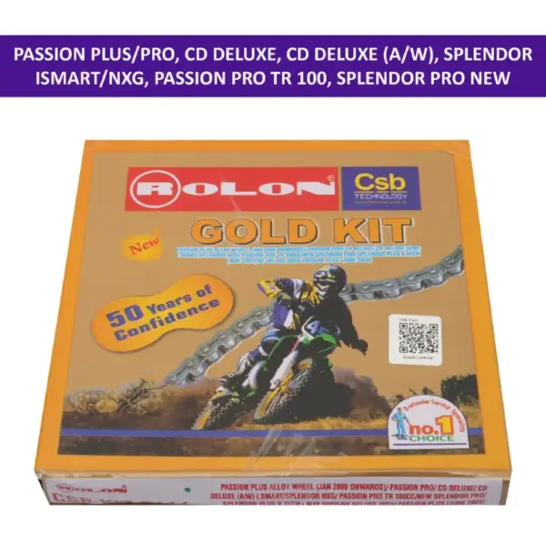 Rolon Chain Kit For Passion Plus, Cd Deluxe, Splendor I-smart, Splendor Pro New - Image 2