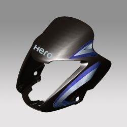 Set Front Cowl (black-2) For Splendor Nxg | Hero