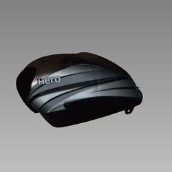 Set Fuel Tank Assembly (black With Silver Strip) For Hero Splendor Pro