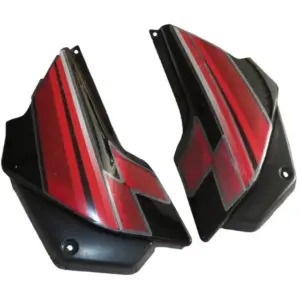Side Panel / Side Cowl Set Fit For Hero Glamour Latest Black Colour For Sports Red Bike
