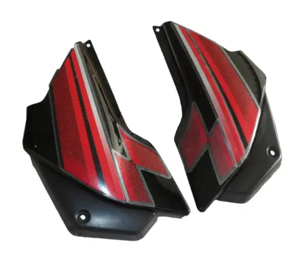 Side Panel / Side Cowl Set Fit For Hero Glamour Latest Black Colour For Sports Red Bike