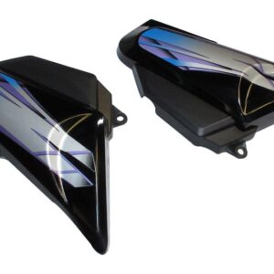 Side Panel / Side Cowl Set Fit For Hero Hf-deluxe Type 3 Black (purple Sticker)