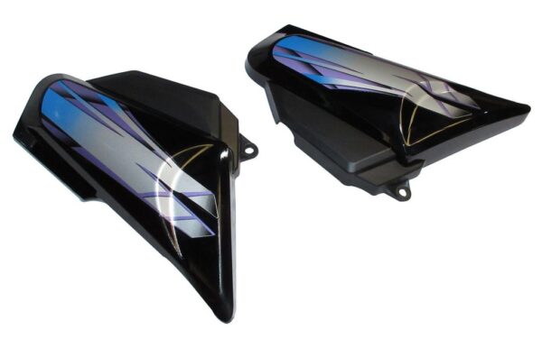 Side Panel / Side Cowl Set Fit For Hero Hf-deluxe Type 3 Black (purple Sticker)