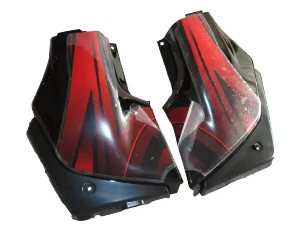 Side Panel / Side Cowl Set Fit For Hero Passion Plus New Model Black Colour(red Sticker)for Sports Red Bike