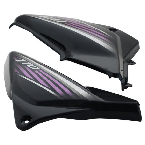 Side Panel / Side Cowl Set Fit For Honda Dream Neo Type-2 Black (purple Sticker)