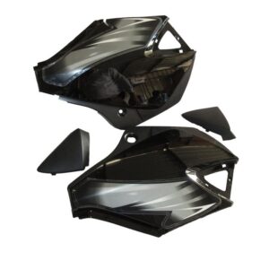 Side Panel / Side Cowl Set Fit For Tvs Starcvti 110 Cc New Model Black (silver Sticker)