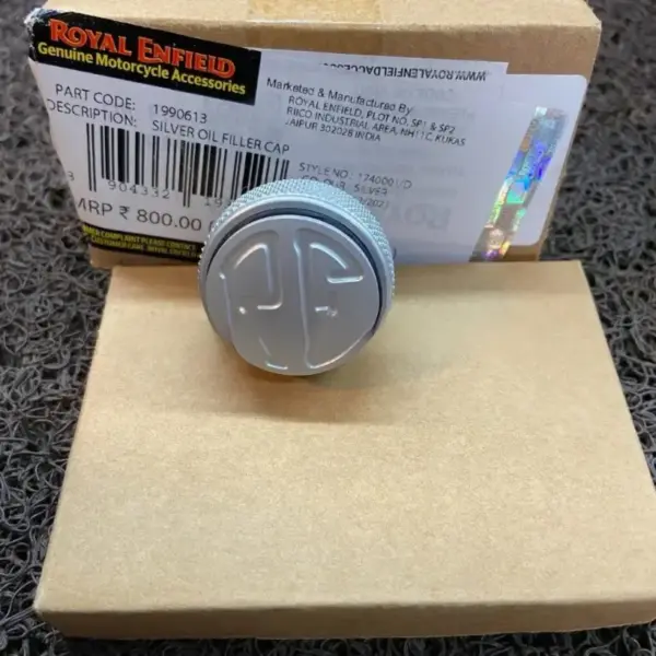 1990613 Silver Oil Filler Cap Royal Enfield Uce Models