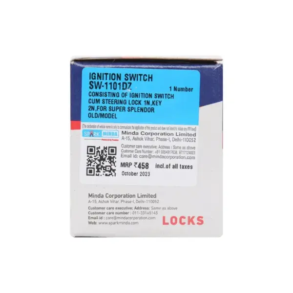 Spark Minda Ignition Switch For Super Splendor Old - Image 3
