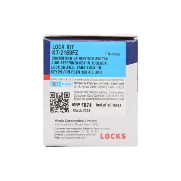Spark Minda Lock Kit Set Of 4 For Pulsar Upg 150 - Image 3
