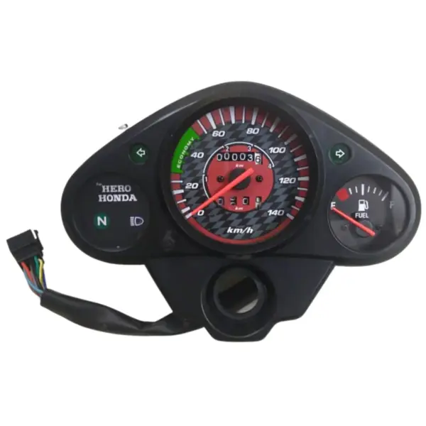 Speedometer Assembly Red For Hero Glamour (old Model)