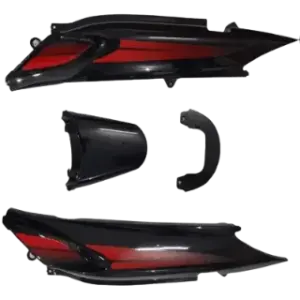 Tail Panels Set Black Colour For Red Bike Glamour Old