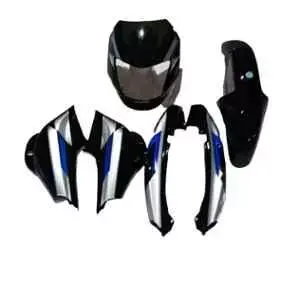 Black & Blue Full Body Kit For Bajaj Ct 100 U35