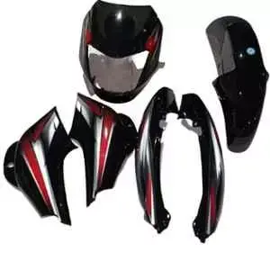 Black & Red Full Body Kit For Bajaj Ct 100 U29